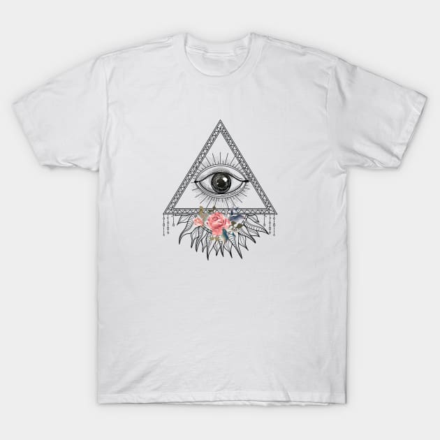 Triangle Eye Design, Third Eye Pyramid Artwork, Spirituality T-Shirt by Utopia Shop